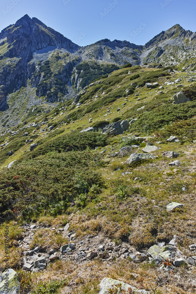 Amazing Landscape with green hills, Pirin Mountain, Bulgaria