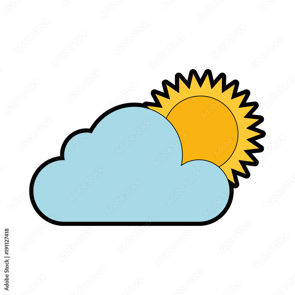 summer sun with clouds vector illustration design summer sun with clouds vector illustration design