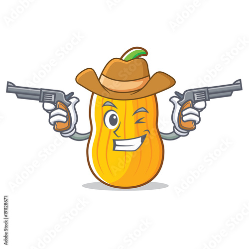 Cowboy butternut squash character cartoon