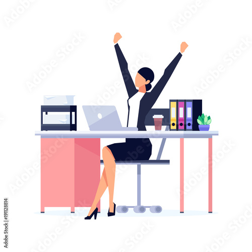 Businesswoman in a flat style isolated on white background.