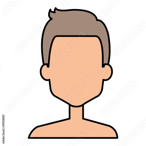 young man shirtless avatar character vector illustration design