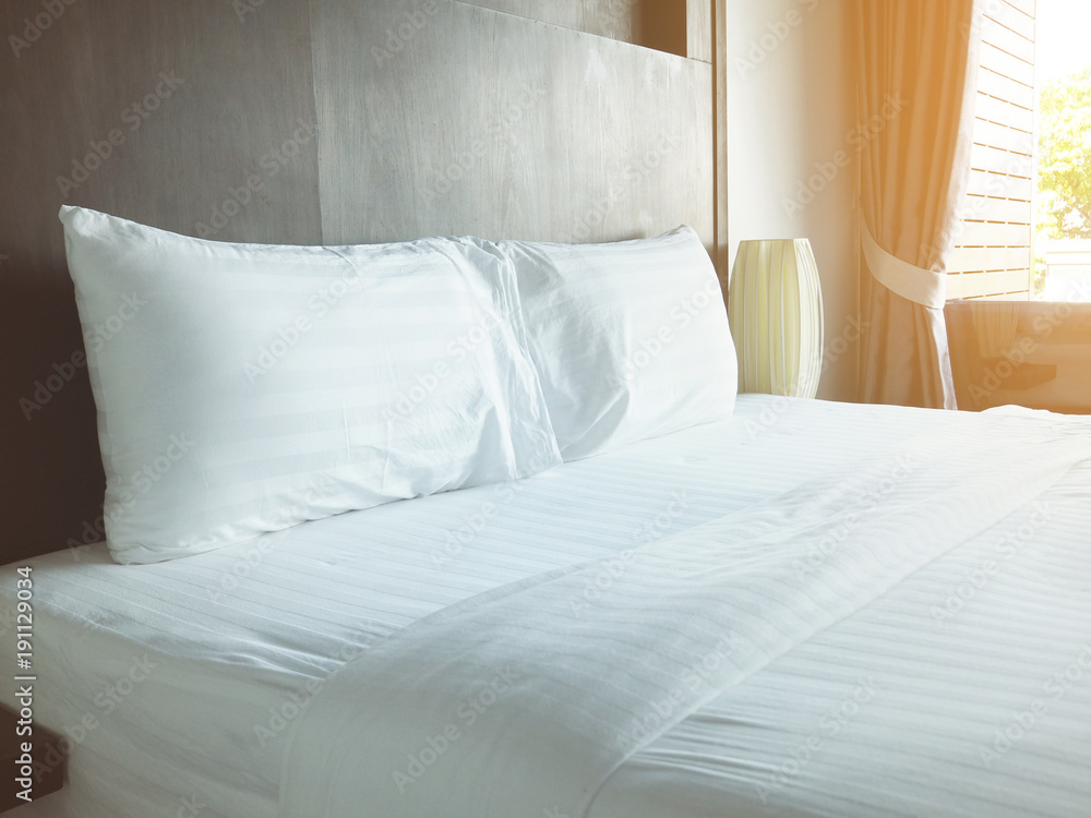 Comfort bedroom in the morning. Comfort bedroom in the morning.