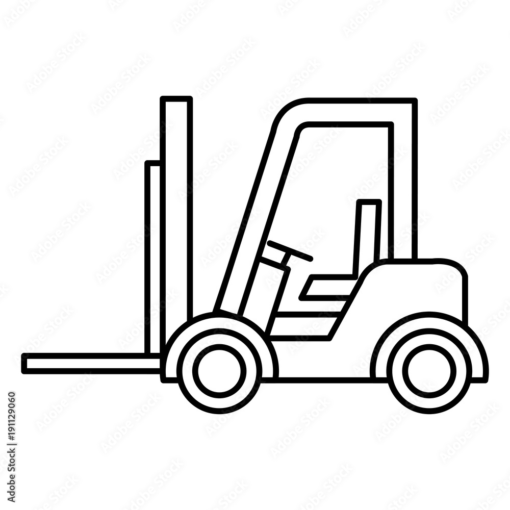 Fototapeta premium forklift vehicle isolated icon vector illustration design