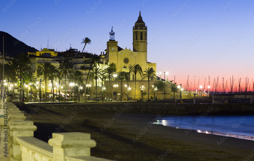 Dawn view of Sitges