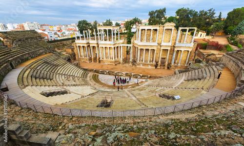 Old Roman Theatre  in  Merida, Spain photo