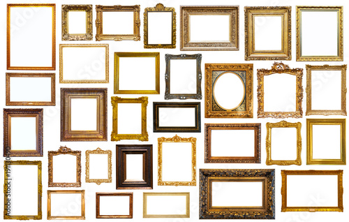 set of golden art frames