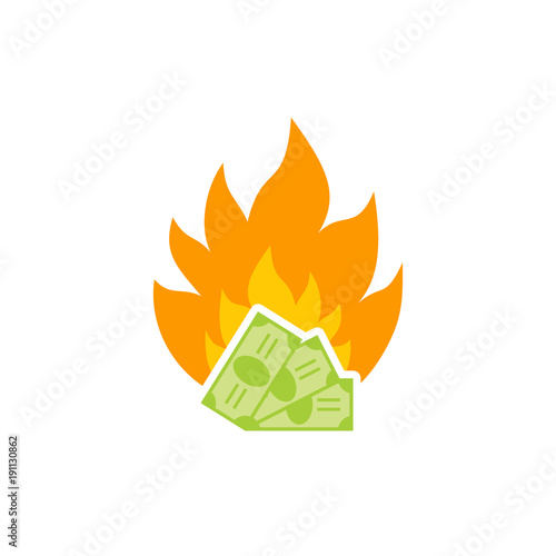 Money Fire Logo Icon Design