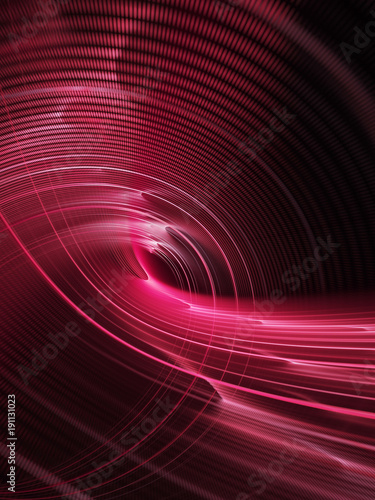 Fototapeta Naklejka Na Ścianę i Meble -  Abstract red and black background texture. Dynamic curves ands blurs pattern. Detailed fractal graphics. Science and technology concept.