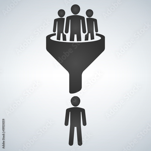 Sales funnel vector line icon. Internet marketing conversion concept.
