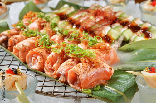 Salmon roll sashimi
