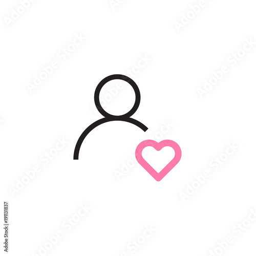 man with heart icon Vector illustration, EPS10.