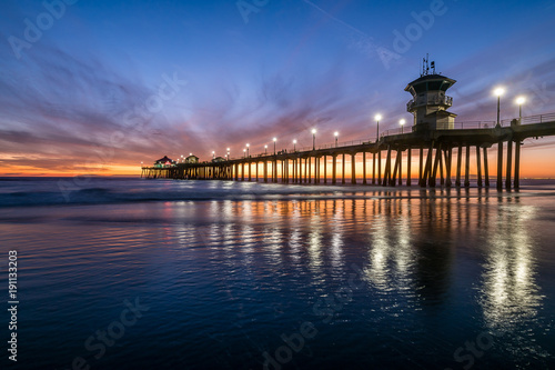 Huntington Beach Pier at Dusk © Chris