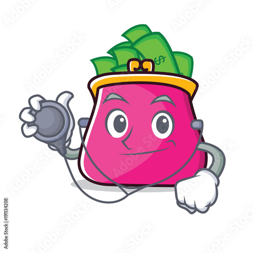 Doctor purse character cartoon style