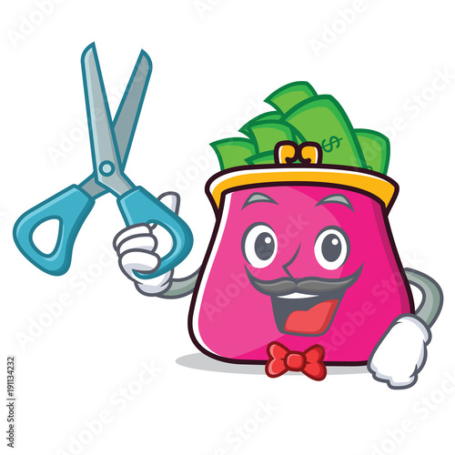 Barber purse character cartoon style