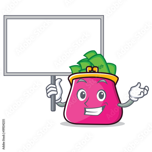 Bring board purse character cartoon style
