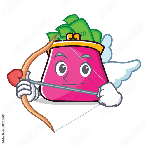Cupid purse character cartoon style