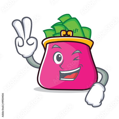 Two finger purse character cartoon style