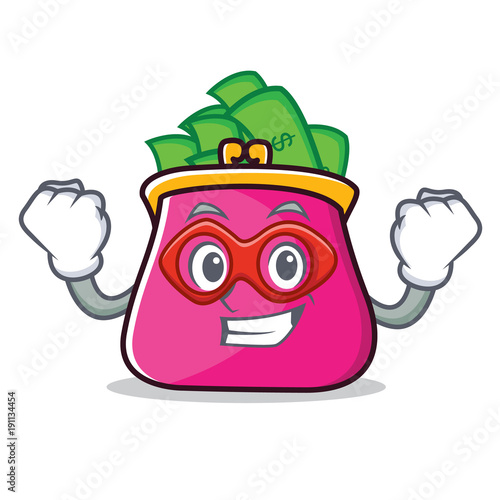 Super hero purse character cartoon style