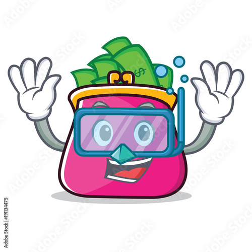 Diving purse character cartoon style