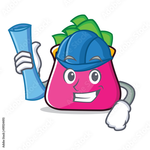 Architect purse character cartoon style
