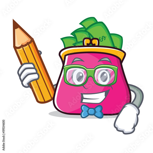 Student purse character cartoon style