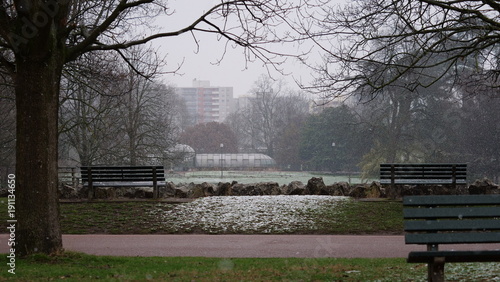 Parc de La Tête d'Or sous la neige, Lyon