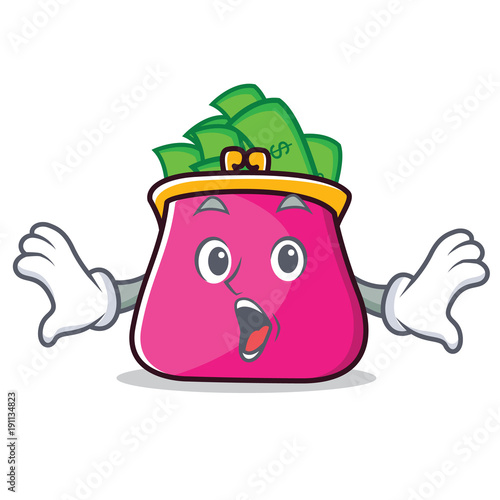 Surprised purse character cartoon style