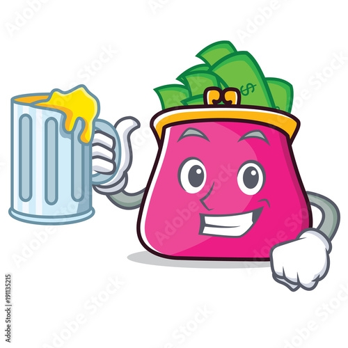 With juice purse character cartoon style