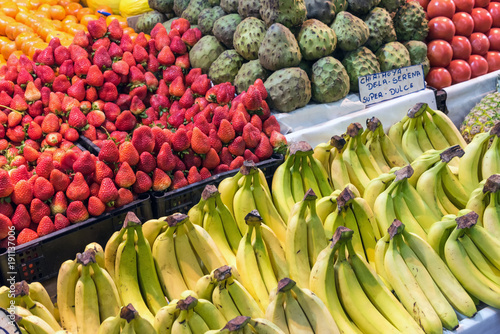Fruits for sale at a market in Santiago de Chile
