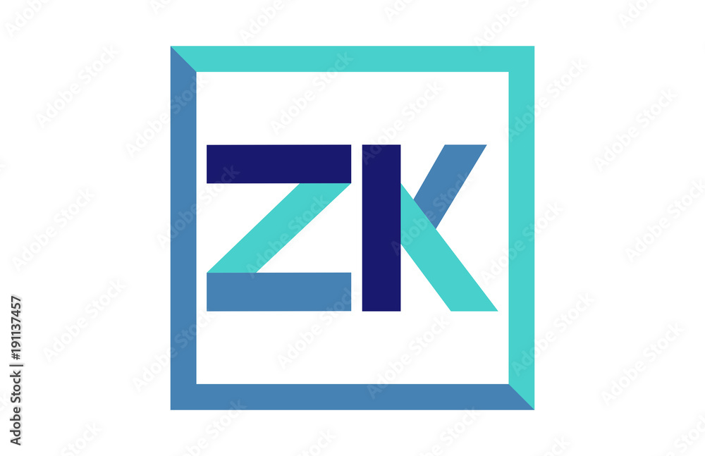 ZK Square Ribbon Letter Logo ZK Square Ribbon Letter Logo