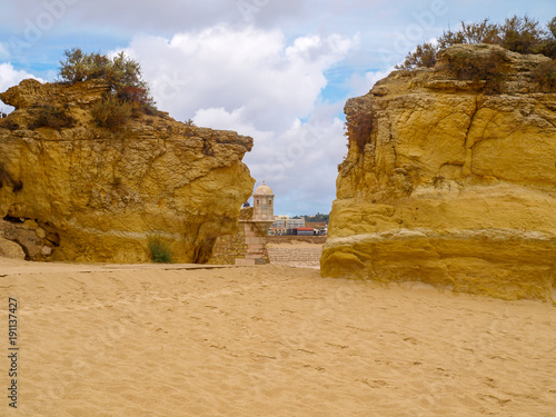 Ponta da Piedade is a rock formation south of Lagos in the Portuguese region of the Algarve