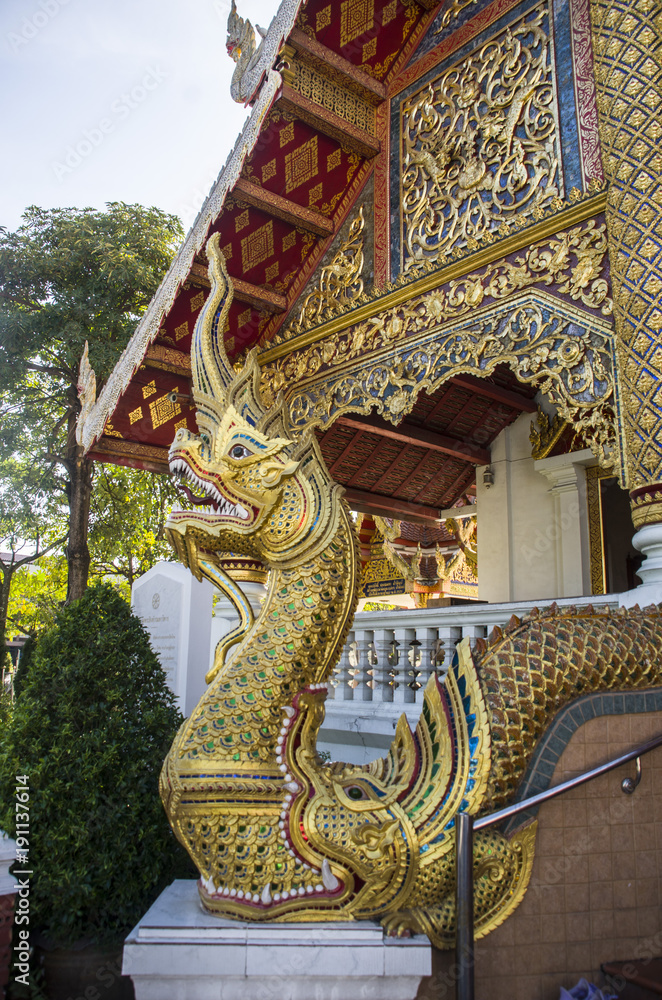 Obraz premium Wat PrasinghChiangmai Thailand,Traval in Chiangmai Thailand