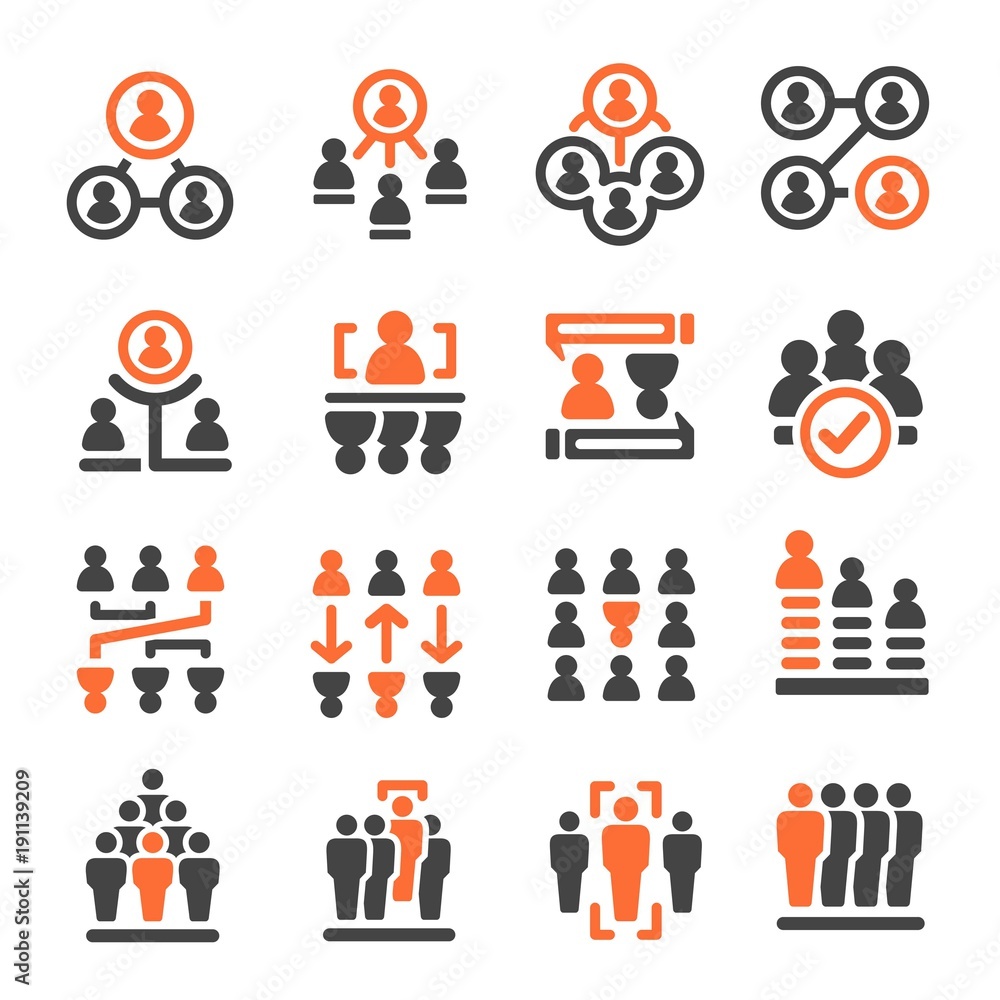 Fototapeta premium people management icon set,vector illustration