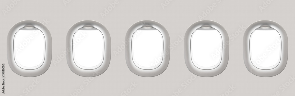 Fototapeta premium Puste białe okna samolotu