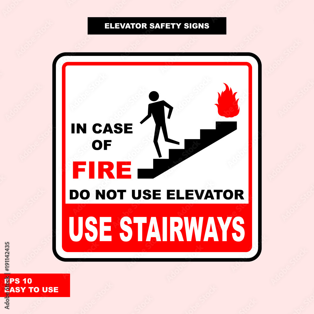 Elevator sign in vector style version, easy to use and print Elevator sign in vector style version, easy to use and print