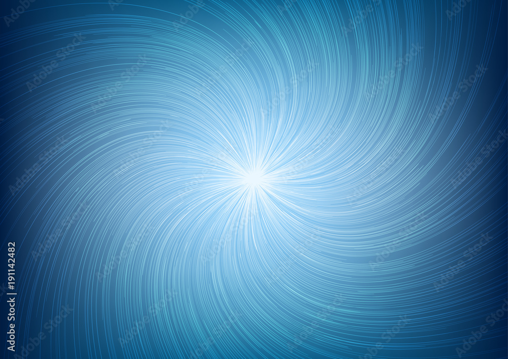 White Light Twist Line Burst Ray on Blue Background White Light Twist Line Burst Ray on Blue Background
