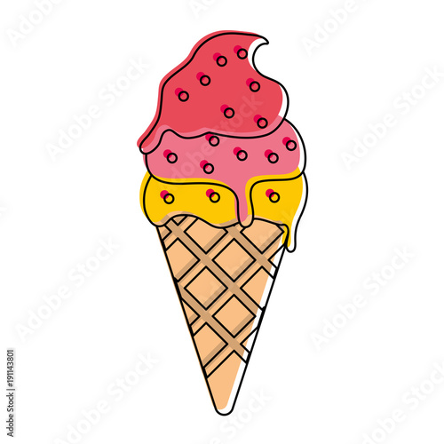 Ice cream cone icon vector illustration graphic design