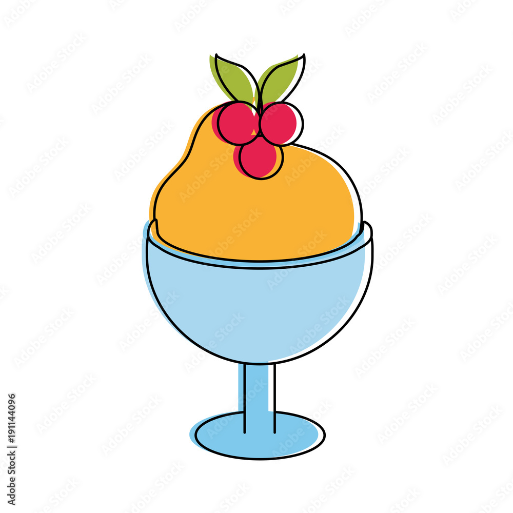 Ice cream on glass cup icon vector illustration graphic design Ice cream on glass cup icon vector illustration graphic design