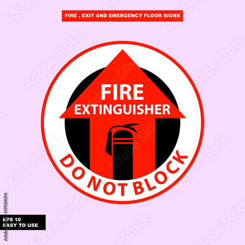Fire exit and emergency sign in vector style version, easy to use and print