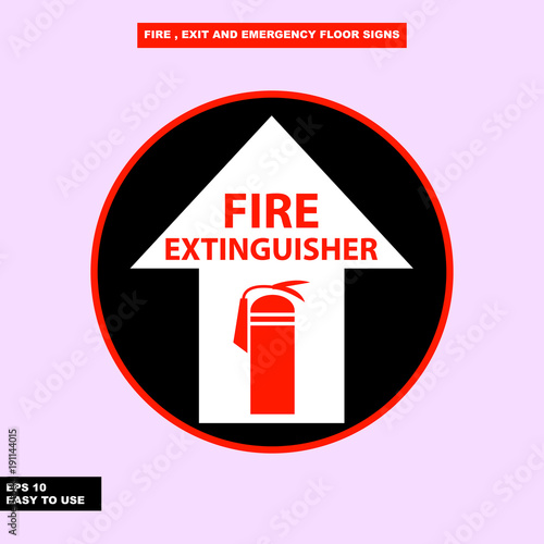 Fire exit and emergency sign in vector style version, easy to use and print