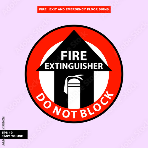 Fire exit and emergency sign in vector style version, easy to use and print