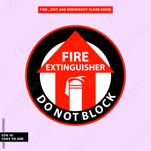 Fire exit and emergency sign in vector style version, easy to use and print