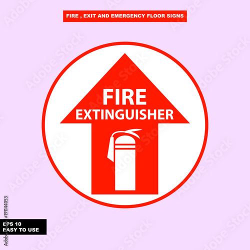 Fire exit and emergency sign in vector style version, easy to use and print