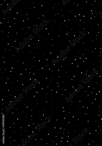 Clusters of star in the dark sky. Black background. Vector illustration