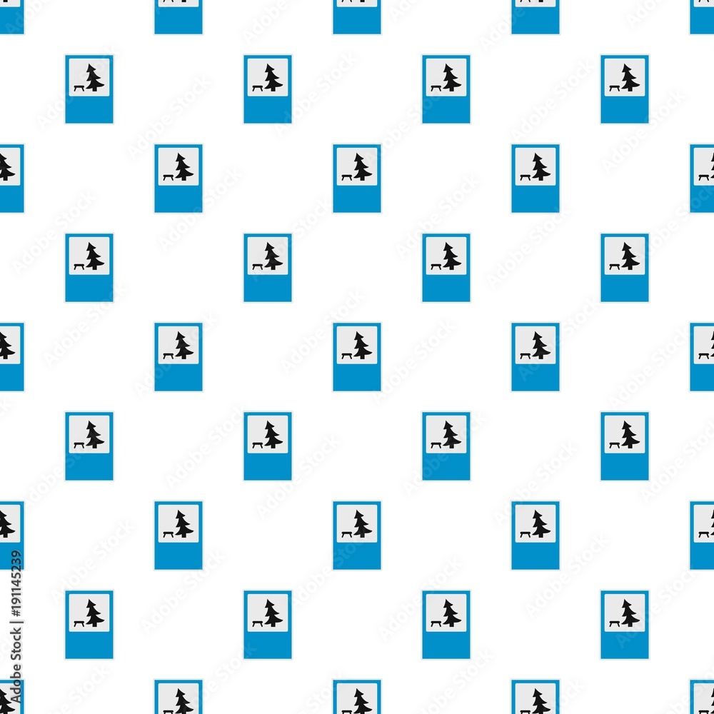 Tree by the bench pattern seamless in flat style for any design Tree by the bench pattern seamless in flat style for any design