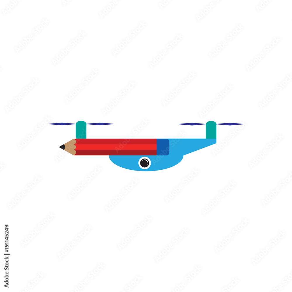 Pencil Drone Logo Icon Design Pencil Drone Logo Icon Design