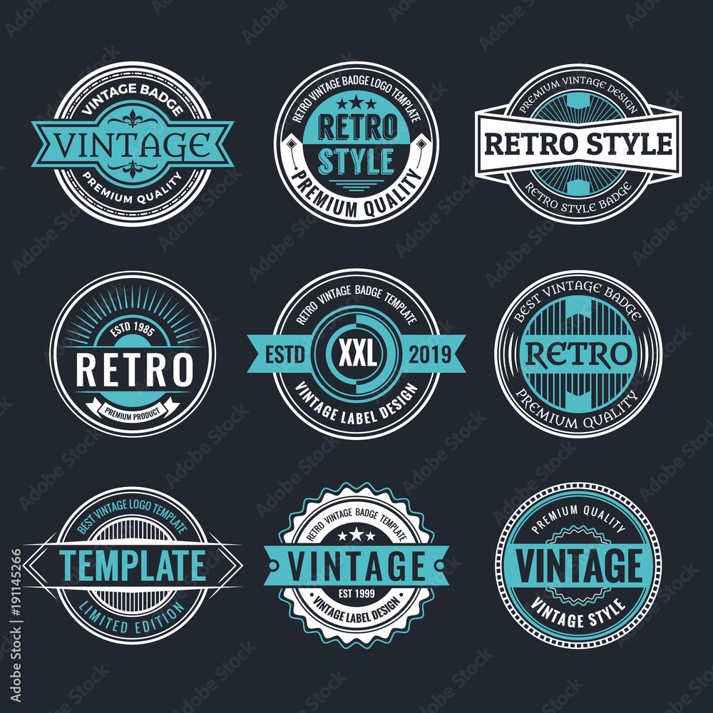 Circle Vintage and Retro Badge Design Collection - obrazy, fototapety, plakaty 