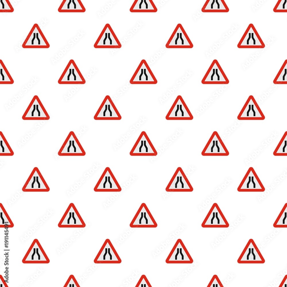 Narrowing of the road pattern seamless in flat style for any design Narrowing of the road pattern seamless in flat style for any design