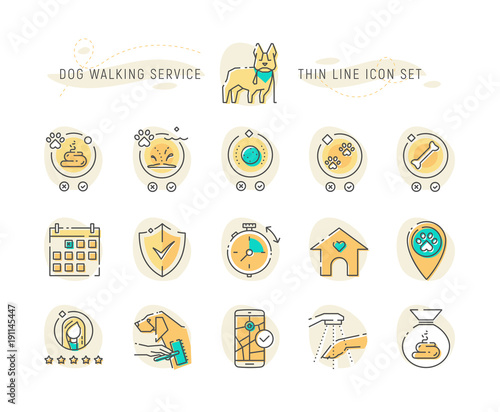 Set of color pet care icons