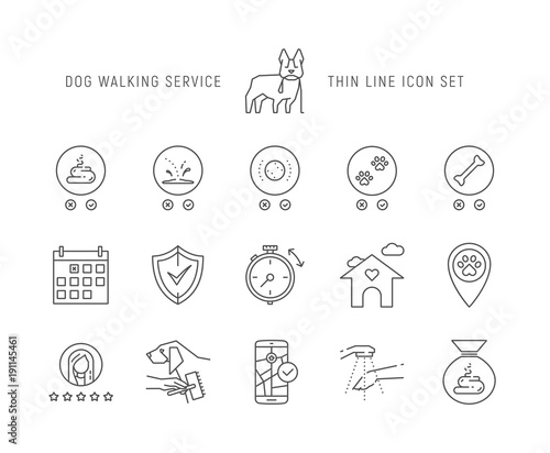 Set of grey pet care icons